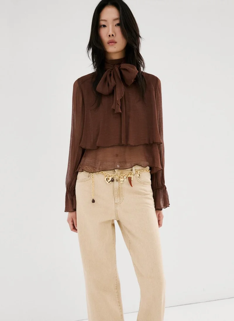 MANGO  Danila high-waisted wide leg jeans for Women | Best Price UAE